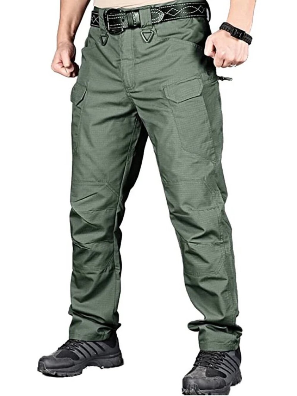 Mens Tactical Cargo Trousers Waterproof Hiking Military Outdoor Working Pants